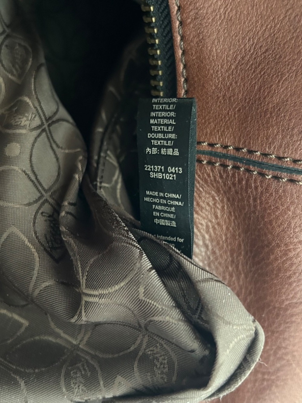 Fossil Maddox Leather Hobo Shoulder Bucket Bag Chocolate Brown - Picture 15 of 15